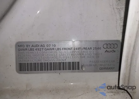 2011 Audi A4 2.0T Premium z USA, uszkodzony, nr VIN WAUBFAFL1BN015415